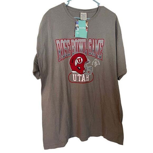 New Comfort Wash Mens Gray Utah Utes Rose Bowl Game 2023 Helmet T-Shirt Size 2XL - Picture 2 of 14